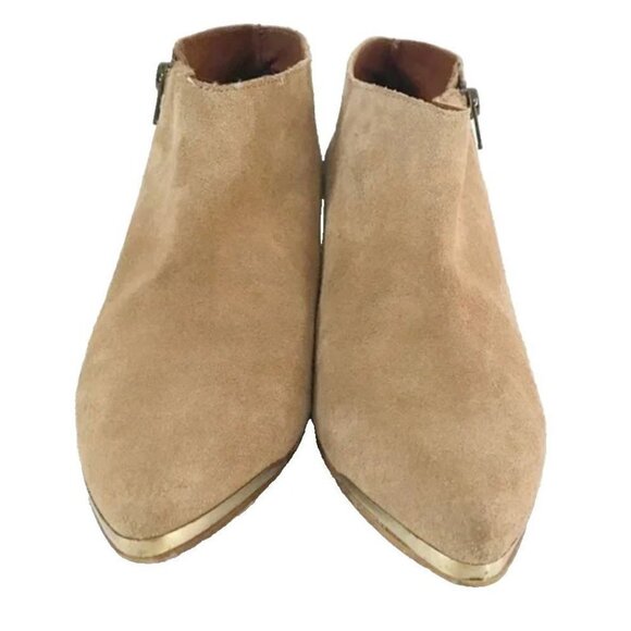 Anthropologie Sixtyseven Carmel Suede Booties  Booties Size 40  size 9.5 - Picture 1 of 11